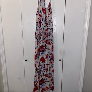 Loveappella Red and Blue Floral Dress